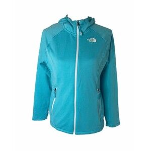 The North Face Girls Sweatshirt Jacket Blue Full Zip Fleece Lined Hooded Size XL